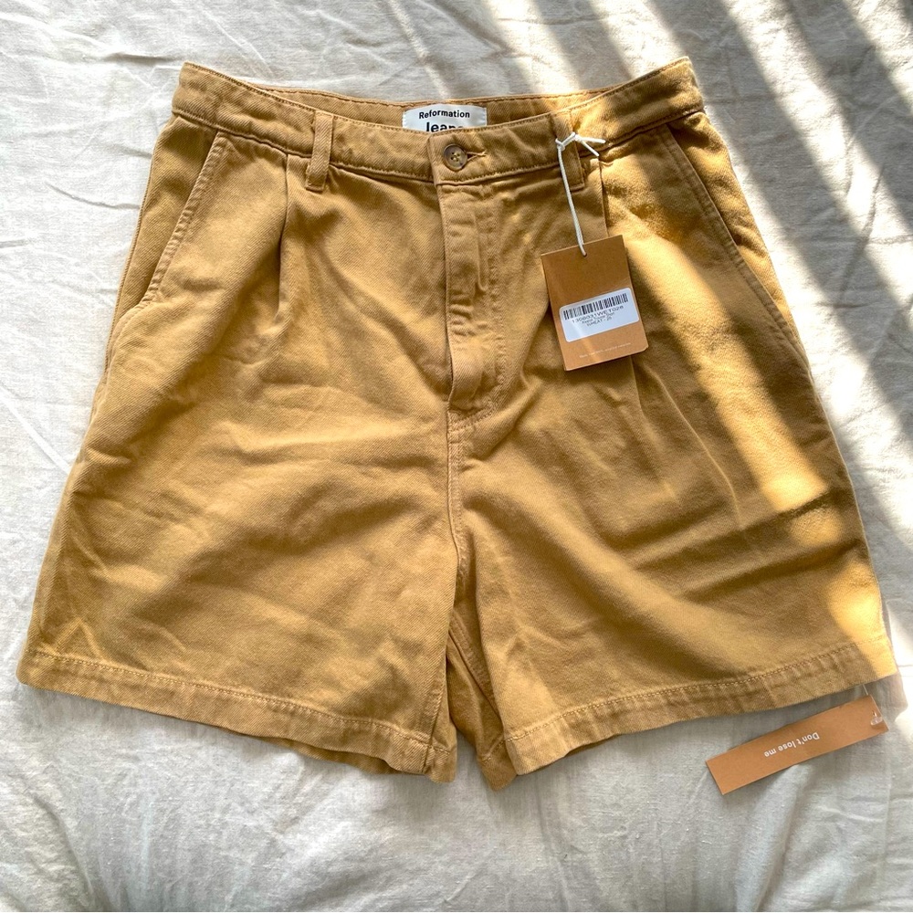 Reformation Keaton Short [28, high waisted, wheat]